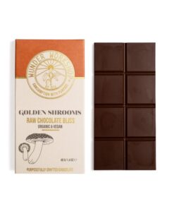 Golden Shrooms Chocolate Edible this is a unique mushroom bar. It has chocolate and caramel aroma with a nutty touch. Allow each bite to help you relax, unwind and feel the bliss.